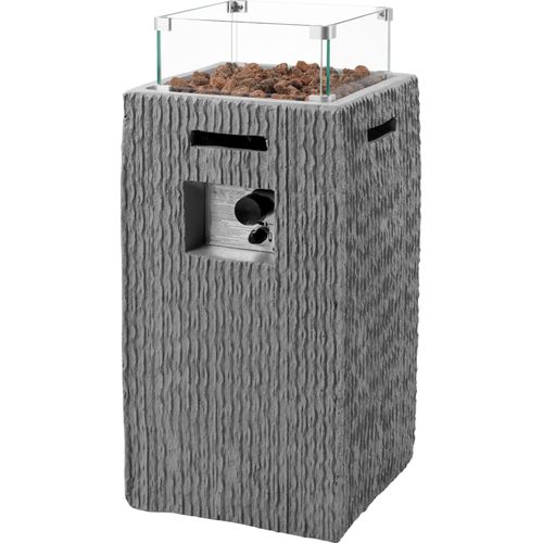 tepro Gasfeuerstelle Brighton eckig, max. 13 kw, inkl. Lavasteinen