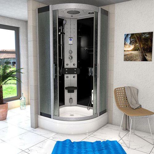 Dampfdusche Duschtempel Sauna Dusche Duschkabine D46-53M2 90x90 cm