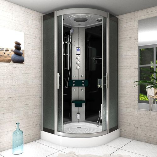 Dampfdusche Duschtempel Sauna Dusche Duschkabine D46-03M3-EC 80x80 c