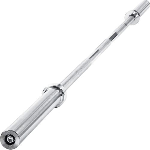wuuhoo I Olympia Langhantelstange 50mm olympisch verchromt bis 330kg I Hantelstange 220cm und 15,5kg I gerändelter Griff 30mm