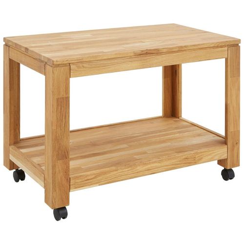 Linea Natura Beistelltisch , Holz , Eiche , massiv , rechteckig , 80x55.5x45.5 cm , Wohnzimmer, Wohnzimmertische, Beistelltische
