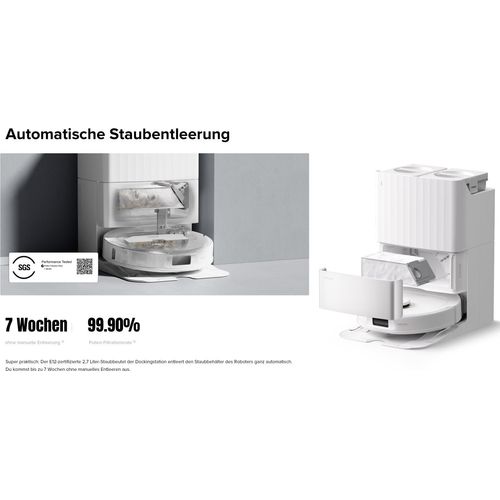 Roborock Qrevo 5AE Saug- Wischroboter inkl. Absaugstation/ Reinigungsstation , weiß, QRSP52-00