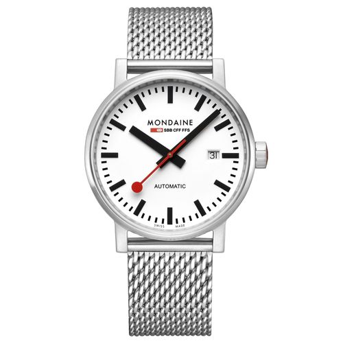 Mondaine Herren Uhr Armbanduhr Automatik 40 mm MSE.40610.SM evo2 Edelstahl