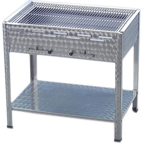 Holzkohlegrill Grill Kohlegrill aus Edelstahl 65x53x80 cm Grillrost aus Edelstahl zerlegbar entnehmbaren Kohlekasten Grillfläche 59,5x47 cm