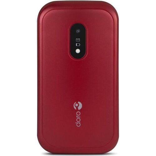 DORO 6040 - Mobiles Klapphandy für Senioren - Großes Display - Notruftaste mit GPS-Ortung - Rot und Weiß
