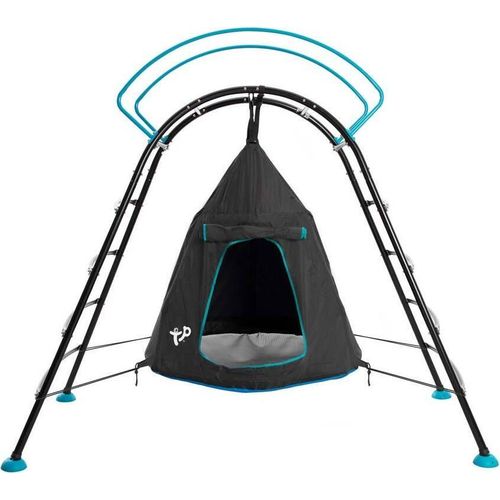 TP Toys Stahl Klettergerüst mit Hängesessel UFO Schwarz/Blau 122x217x201 cm