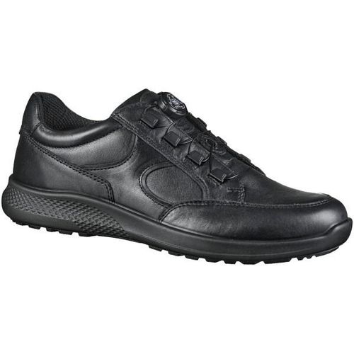 Jomos sportliche Glattleder Slipper in schwarz, Extrem Weite, herausnehmbares Jomos Aircomfort Fußbett