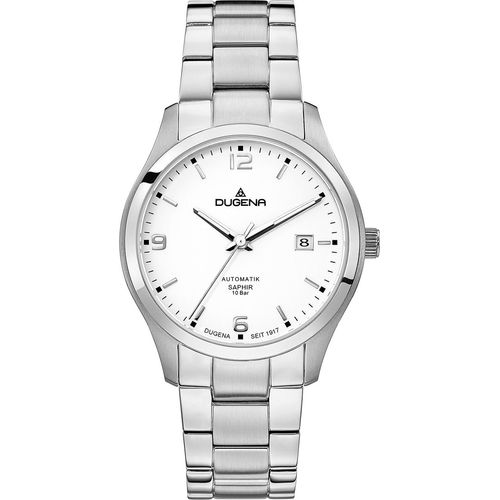 Dugena Herrenuhr 4460698 Tresor Automatik, Weiß, Edelstahl, Saphirglas, 10 bar