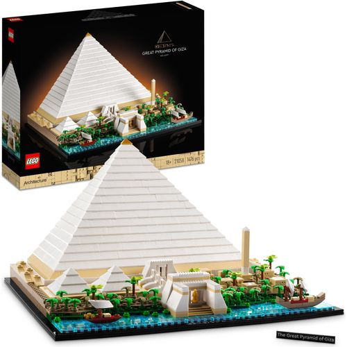 LEGO 21058 Architecture Cheops-Pyramide Bausatz zum Basteln als kreatives Hobby, Geschenkidee für Erwachsene, Männer, Frauen, Mutter, Vater, kreative Aktivität, Sammlung berühmter Sehenswürdigkeiten
