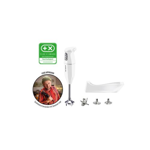 ESGE Zauberstab Cordless, 95100,2500 mAh Li-Ion Akku Stabmixer, Pürierstab, kabellos, bis zu 13.000 U/min, Eintauchtiefe 23 cm (weiß)