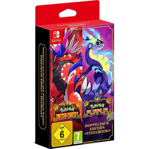 Nintendo Switch Pokémon Karmesin und Pokémon Purpur-Doppelpack-Edition + SteelBook