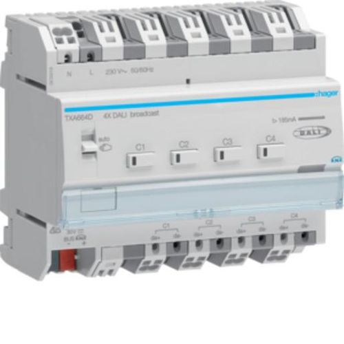 HAGER TXA664D DALI Aktor 4-fach KNX easy, Broadcast (TXA664D)