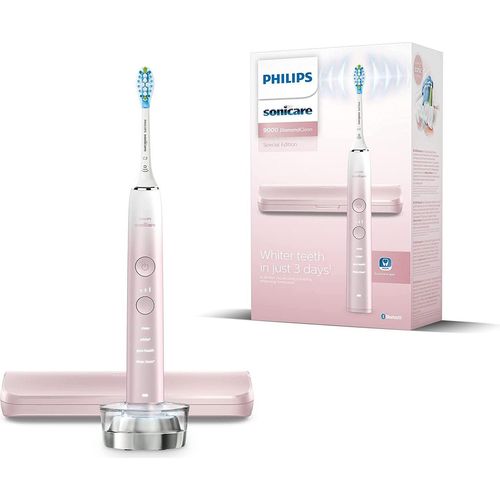 Philips Sonicare DiamondClean Elektrische Zahnbürste, 9000er Serie, Sonderedition – Schallzahnbürste, sauberere Zähne, pink (Modell HX9911/79)