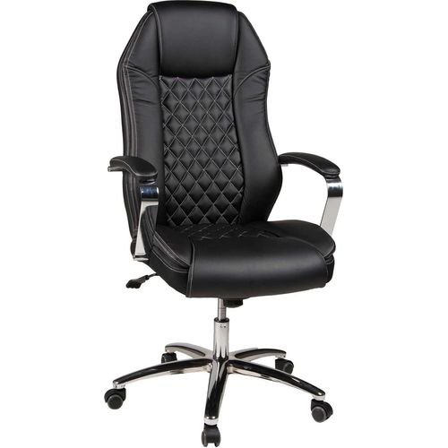 Bürostuhl - Schwarz - Kunstleder - mit Armlehnen