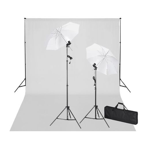 Prolenta Premium - Fotostudio-Set mit Weißem Hintergrund 600×300 cm & Leuchten