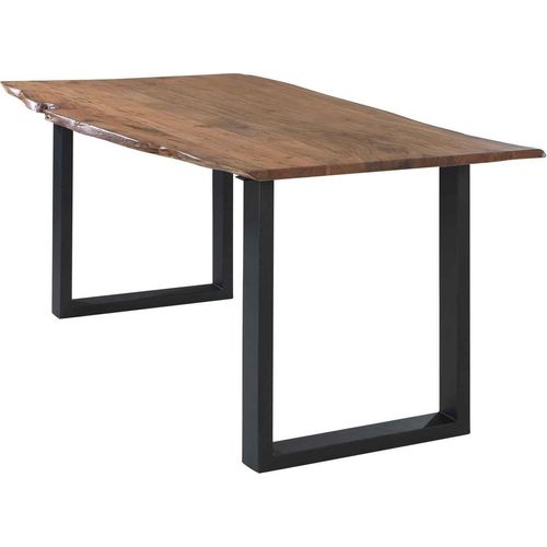 Esstisch - Akazie massiv lackiert - Metallgestell - 160 x 90 cm