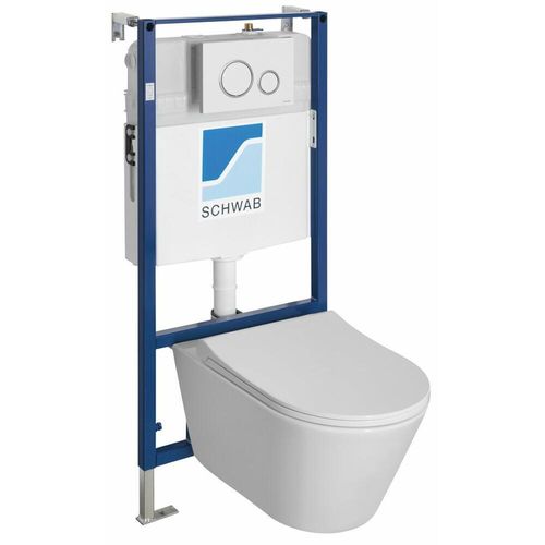 AVVA Spülrandloses Wand-WC mit UP-Spülkasten, weiß