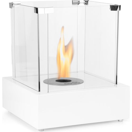 Moritz Ethanol Kamin Tischkamin I 35 x 30 x 30 cm weiß I Tischfeuer eckig I 0,8 Liter Brenner I Bioethanol Kamin IEthanol Kaminofen Indoor Outdoor I Innen Außen I Bioethanol Brenner I Brennertopf