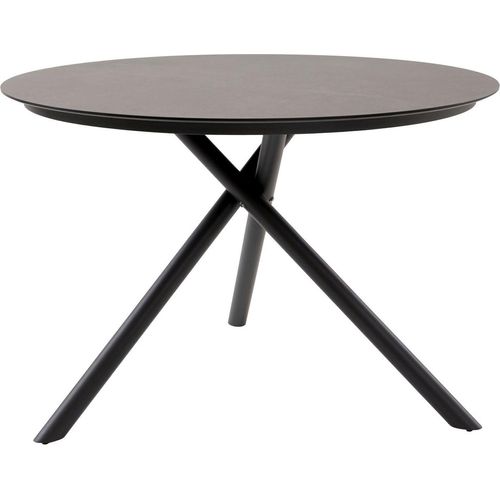 Gartentisch - Anthrazit matt - HPL marmoriert - Aluminium - 110 x 75 cm