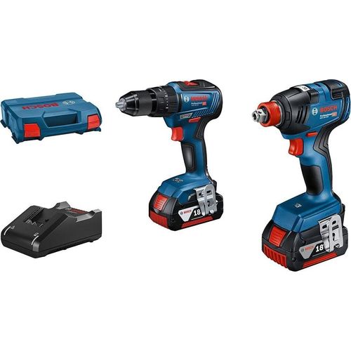Bosch Professional BOSCH BLAU KOMBIPACK GSB 18V-55 AKKU-SCHRAUBEN-SCHLAGBOHRMASCHINE + GDX 18V-200 SCHLAG(MUTTER)SCHRAUBENDREHER | 2 X 4,0AH AKKUS + LADEGERÄT - 06019J2208