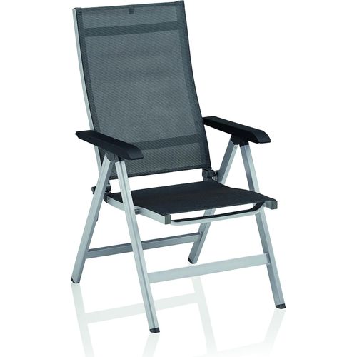 KETTLER Basic Plus Premium Multipositionssessel, silber/ Lakritz, Aluminium/Serge Ferrari Textilen