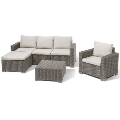 Gartenmöbel – aus geflochtenem Rattan-Kunstharz – Allibert von KETER – 5 Personen – MOOREA – Cappuccino