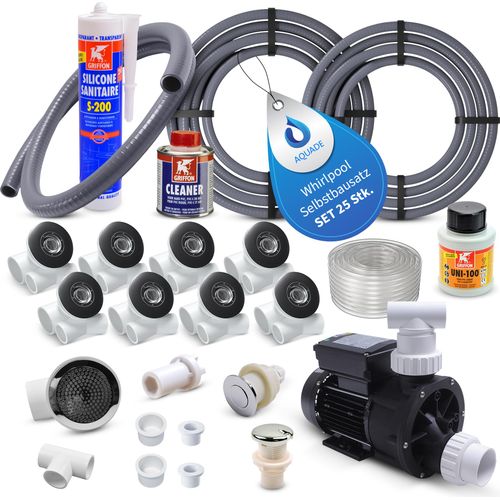Bausatz Whirlpool Set Pumpe Lüftregler Schlauch Schraubgriff Seitendüsen