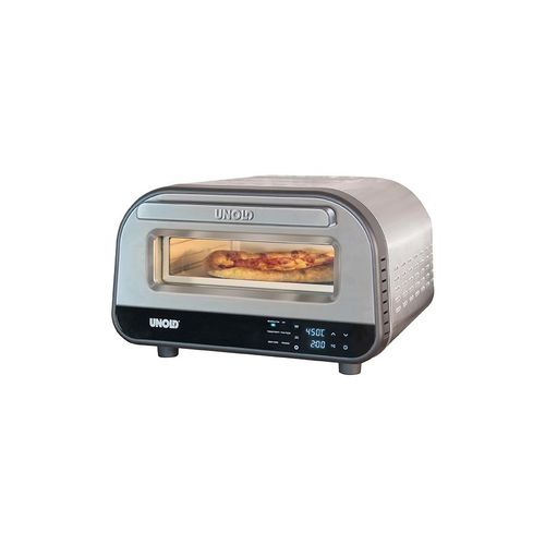 Unold 68816 Pizzaofen Luigi - Elektrischer Pizza Ofen, 1.700 Watt, rostfreier Edelstahl, bis 450°C, nur ca. 2 Minuten Backzeit