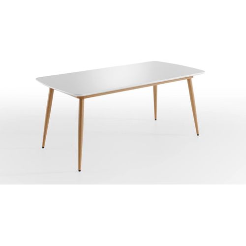 Bozen Esstisch 90x180 cm weiß,honig.