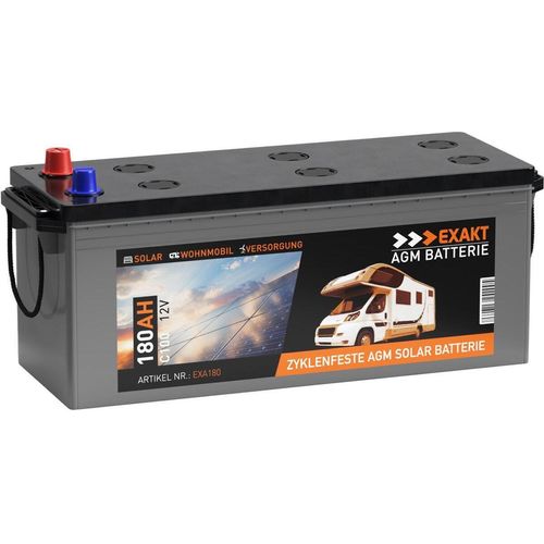 EXAKT AGM Batterie 180Ah 12V statt 170Ah 160Ah Solarbatterie Wohnmobil Batterie