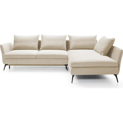 Ecksofa Demisbal mit Schlaffunktion, Bettkasten, Cremewei§, linksseitig