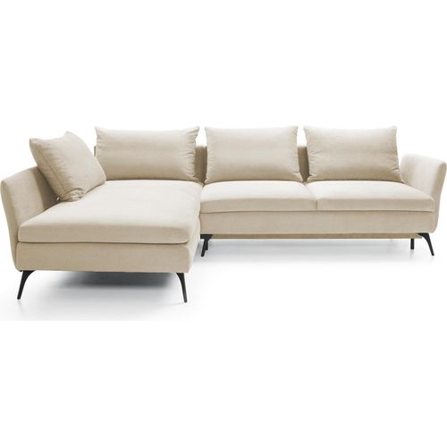 Ecksofa Demisbal mit Schlaffunktion, Bettkasten, Cremewei§, rechtsseitig