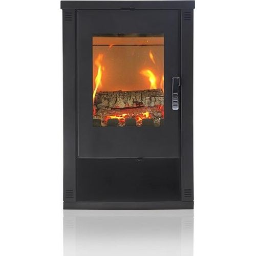 Kaminofen modern model Lheia Schwarz, Energieeffizienz A, 7.5 kW, 570 x 382 x 926 mm