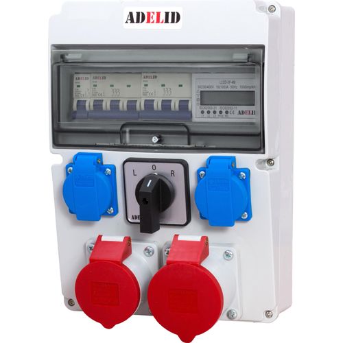 Baustromverteiler Wandverteiler Komplett CEE 2x 16A 400V 2x 16A 230V Schuko Steckdose BALS mit LS-Schalter Zähler Nockenschalter