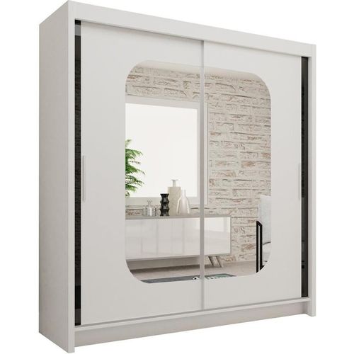 BETTSO Schiebetürenschrank eleganter Kleiderschrank Schrank Garderobe Spiegel Schlafzimmer Wohnzimmerschrank Schiebetüren Modern Design KARIMA 203