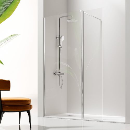 Walk In Duschwand GIRO mit beweglichem Teilstück - 105 cm Glas 8/6 mm