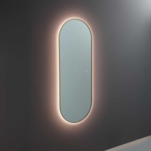 LED Badezimmerspiegel mit Hintergrundbeleuchtung 60X160cm mit Rahmen in Messingoptik