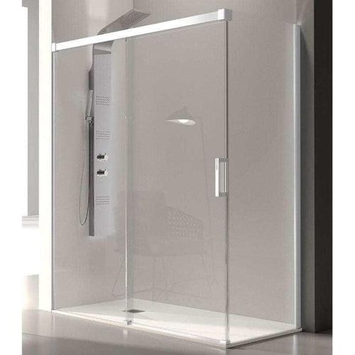 Duschwand mit Schiebetür GLASÉ weiß - 135 cm ohne Seitenstück Glas 8/6 mm