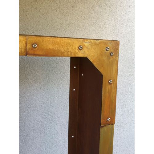 Kaminholzregal Cortenstahl Brennholzregal aussen 150x150x35 cm Metall Holzregal Edelrost Gartenregal