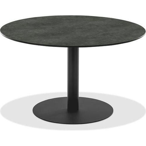 Gartentisch Bistrox 125 rund Tischplatte HPL Graphit Gestell Stahl in Anthrazit