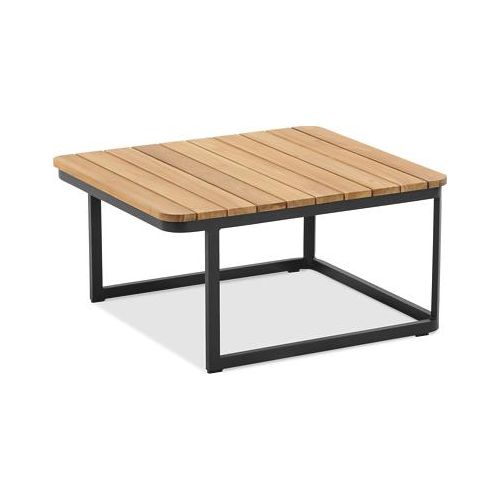 Gartentisch Maltax 80x70 Tischplatte Teak Geölt und Gestell Aluminium Anthrazit
