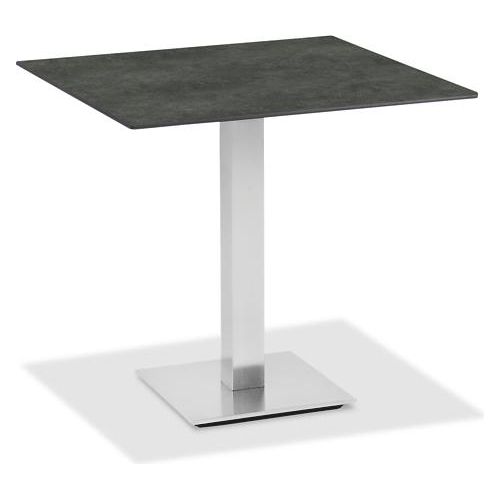 Gartentisch Bistrox 68x68 Tischplatte HPL Graphit Gestell Edelstahl Gebürstet