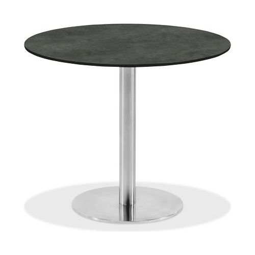 Gartentisch Bistrox 95 rund Tischplatte HPL Graphit Gestell Edelstahl Gebürstet