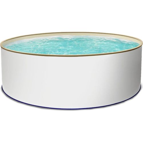 Rundpool Stahlwandpool weiß Poolfolie sand 0,8 mm Poolset rund 450 x 135 cm als Einzelbecken
