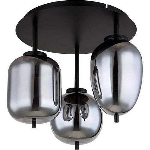 Deckenleuchte, Metall, Schwarz, D 46 cm