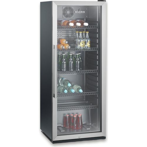 SEVERIN FKS 8841 Flaschenkühlschrank FKS 8841 aus Edelstahl, schwarz Kühlschrank Flaschenkühlschrank Getränkekühlschrank