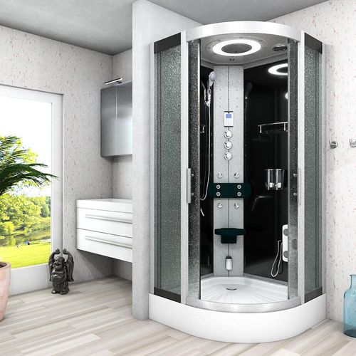 Dampfdusche Dusche Duschkabine D58-13M3 Duschtempel Sauna 90x90 cm