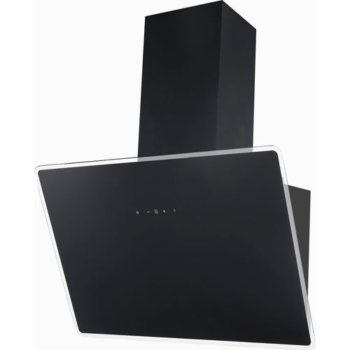 Dunstabzugshaube kopffreie Schräghaube 60 cm Glas Schwarz LED Respekta