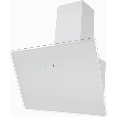 Dunstabzugshaube kopffreie Schräghaube 60 cm Glas Weiß LED Respekta