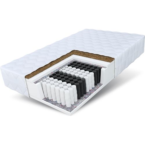 Matratze 100x200 cm HOME MAX 7 Zonen H3 H4 Taschenfederkern Kokos Höhe ca. 24 cm Matratzenbezug Premium